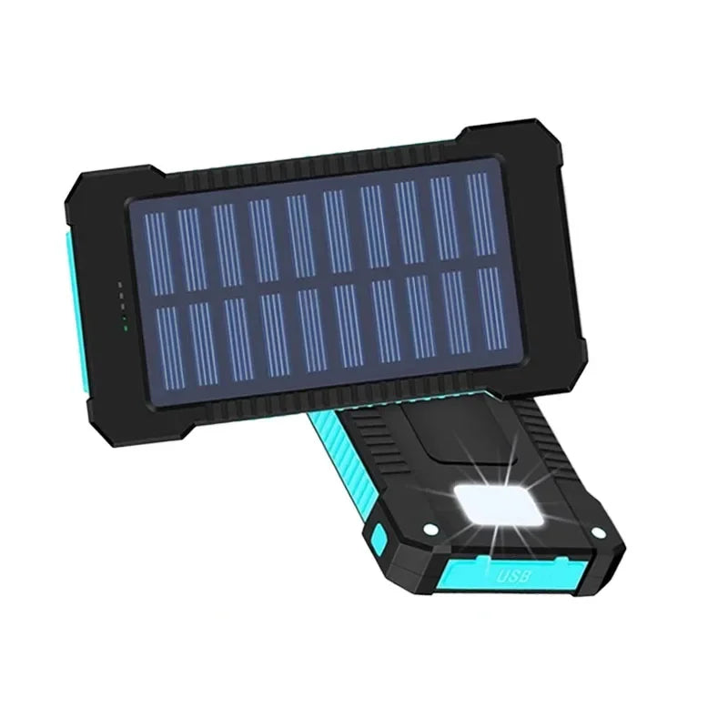 200000mAh Portable Solar Power Bank External Battery Fast Charging Waterproof Powerbank with SOS Flashlight Poverbank for Huawei