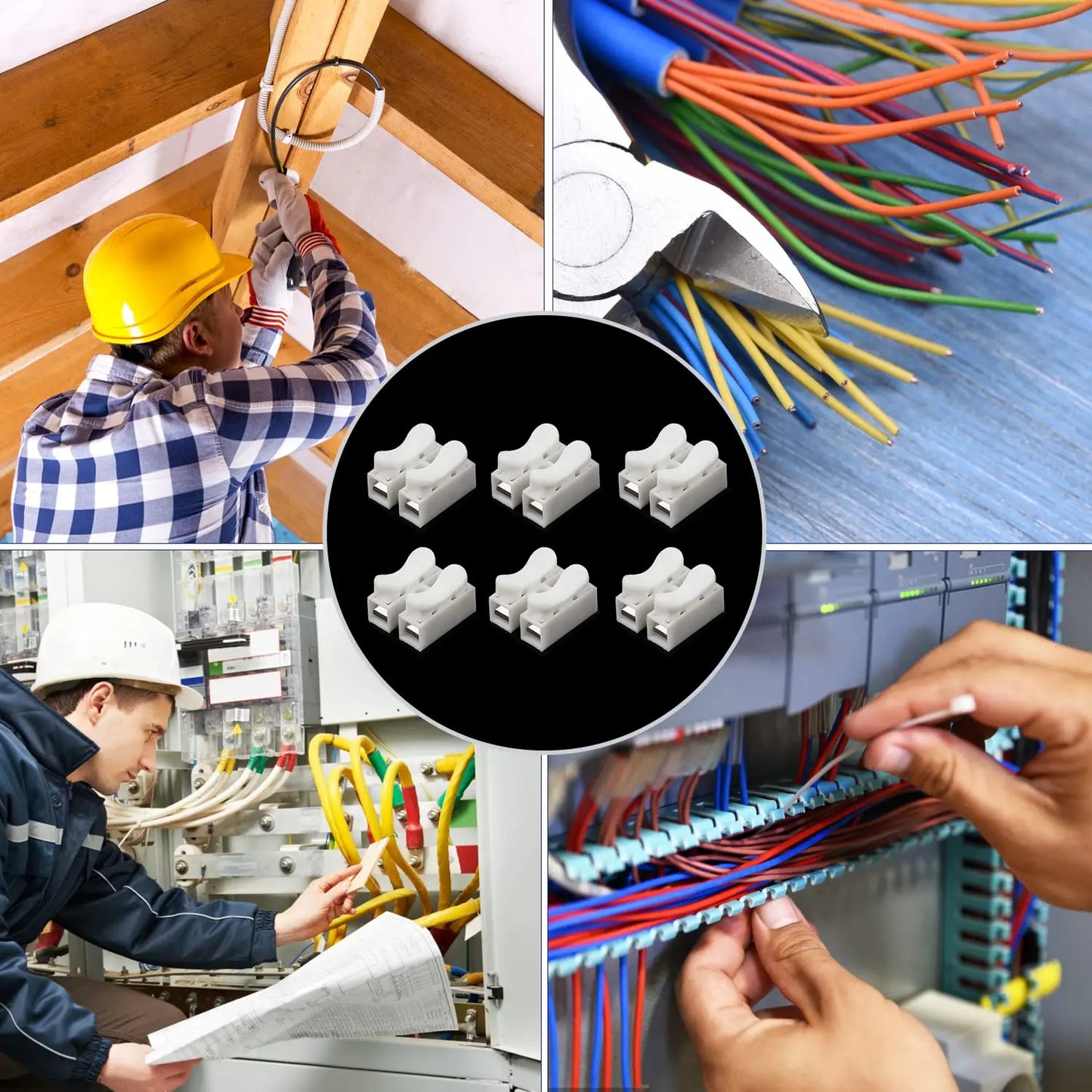 20pcs Wire Connectors CH-2 CH-3 No Solding Welding Quick 2P 3P Cable Wire Connector No Screw Terminal Block Spring Clamp