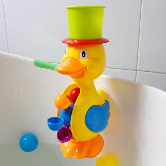 New Kids Shower Bath Toy Cute Yellow Duck Waterwheel Toys Baby Faucet Bathing Water Spray Tool Dabbling Toy Gifts Bath Toy