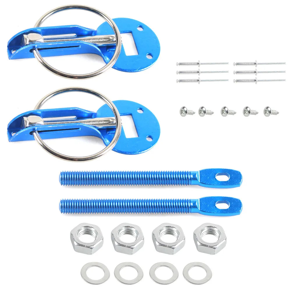 Universal Aluminum Alloy Mount Hood Pin Bonnet Lock Kit Car Tunning Lock Kit Down Hood Lock Latch Pins Vehicle Accessories