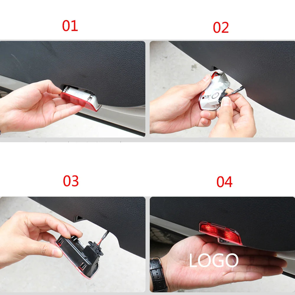 LED Car Decor Door 3D Ghost Shadow Projector Courtesy Lamp For Skoda Superb 2 MK2 Superb 3 2009-2018 Car Accessories Decoration