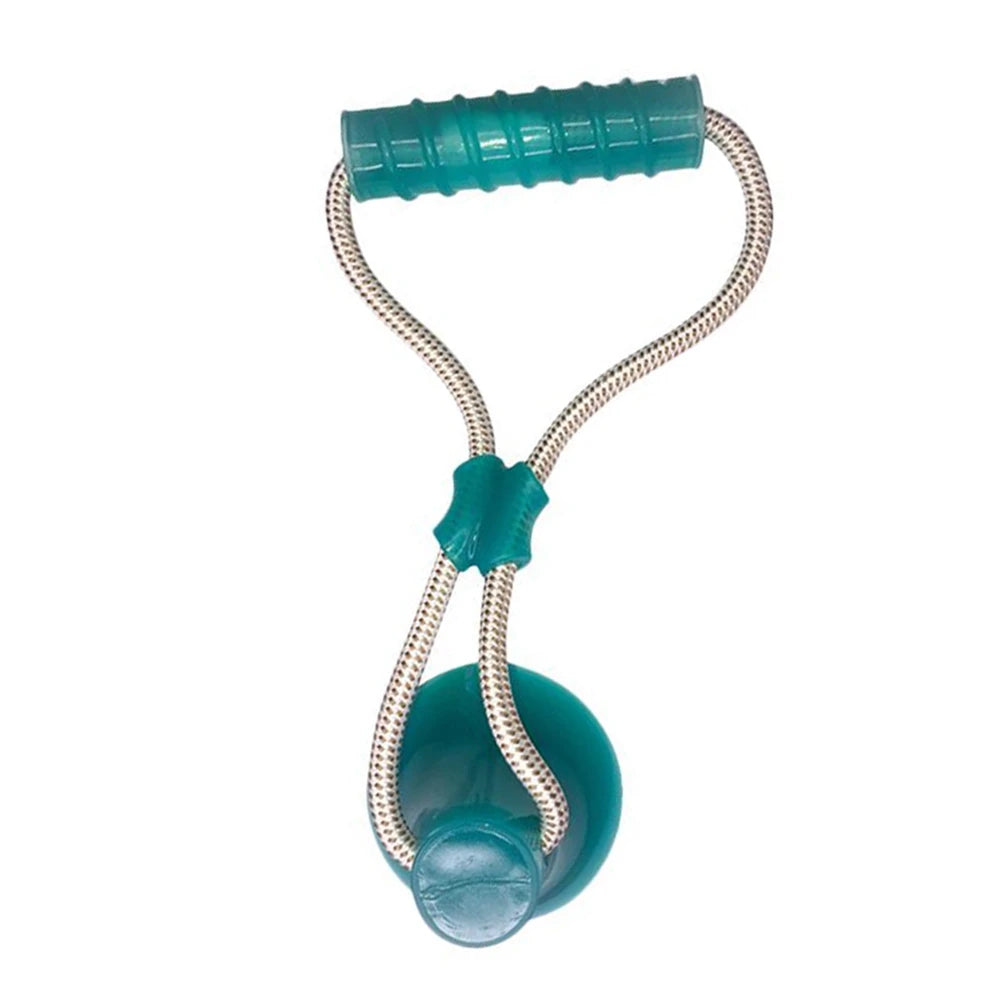 Dog Toys for Aggressive Chewers Interactive Teething Tug Rubber Toy with Suction Cup Rope for Puppy Playing Teeth Cleaning