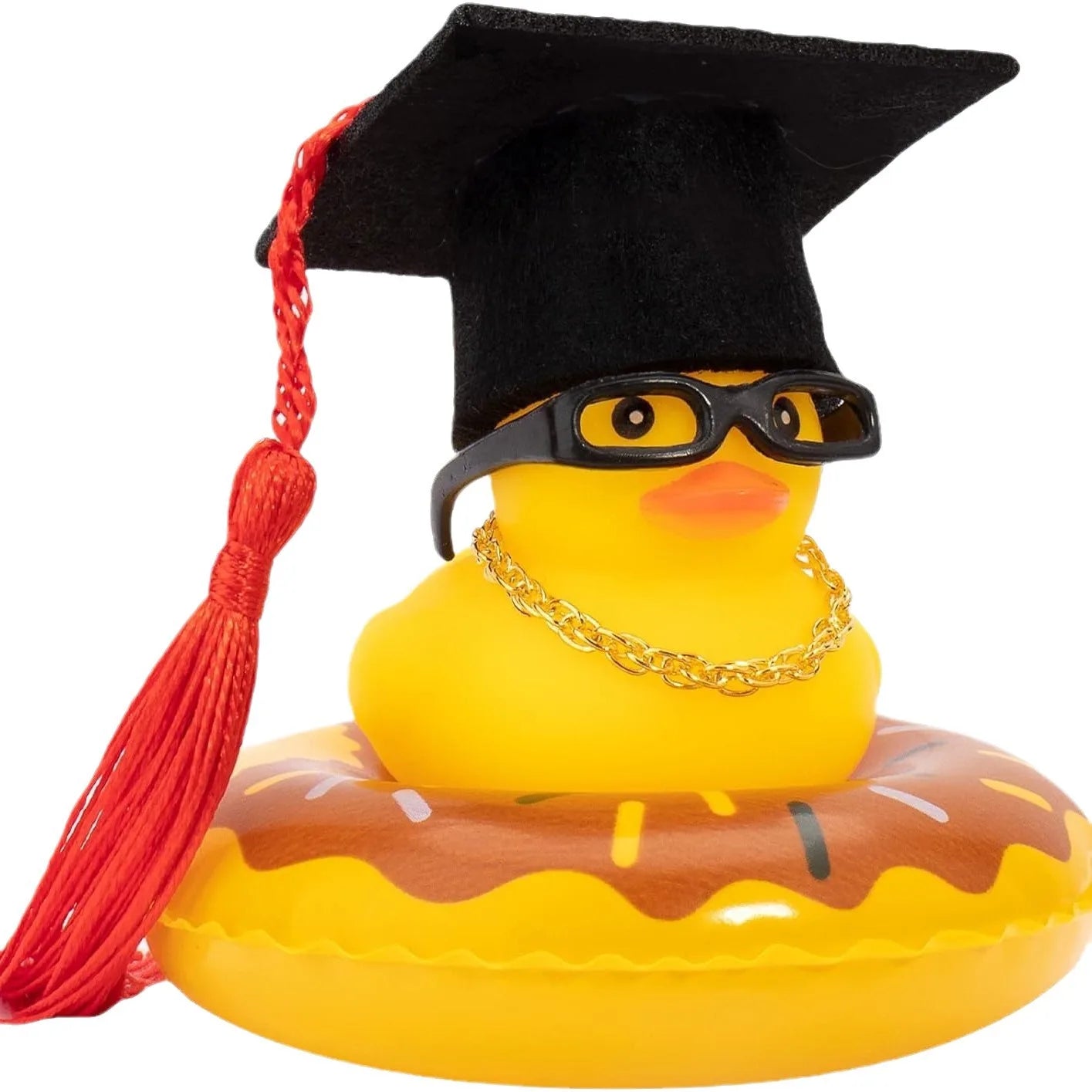 Cowboy Duck Car Dashboard Decorations Rubber Duck  with Cool Accessories Mini Swim Ring Sun Hat Sunglasses Scarf or Necklace