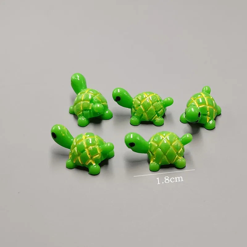 5pcs Miniature Animals Chick Sheep Turtle Puppy Fairy Garden Toy Aquarium Decoration Duck DIY Handicraft Accessories 1-3cm