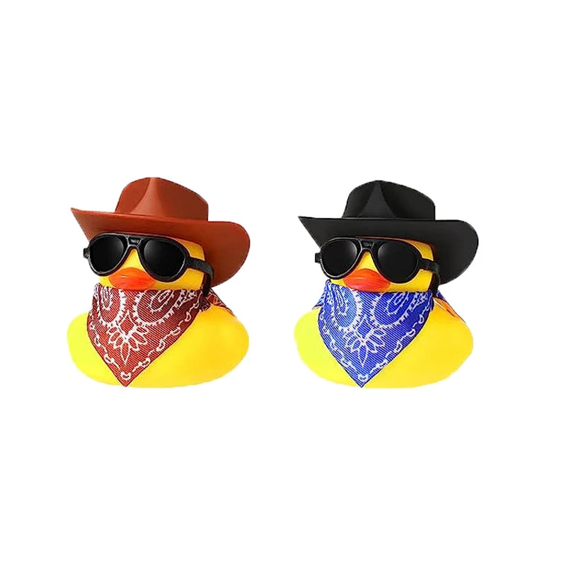 2 Set Car Duck Mini Car Dashboard Yellow Rubber Duckies Toy Jeep Duck Party Favor Car Decoration Table Ornament Car Accessory