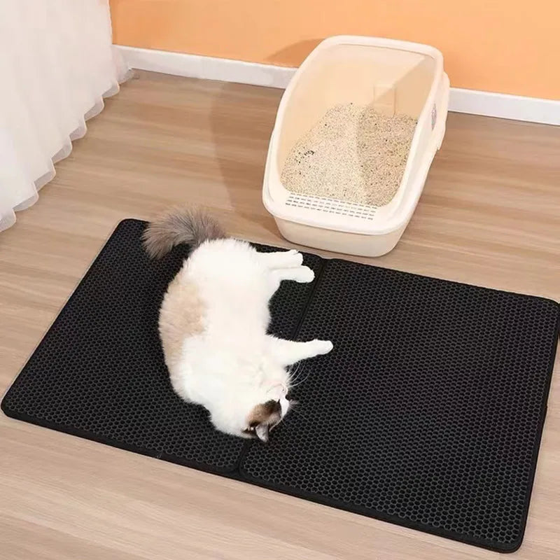 Cat Litter Mat Cat Accessories Double-layer Non-slip Big Pet Litter Box Filter MatWear Resistant Cat Litter Mat Free Shipping