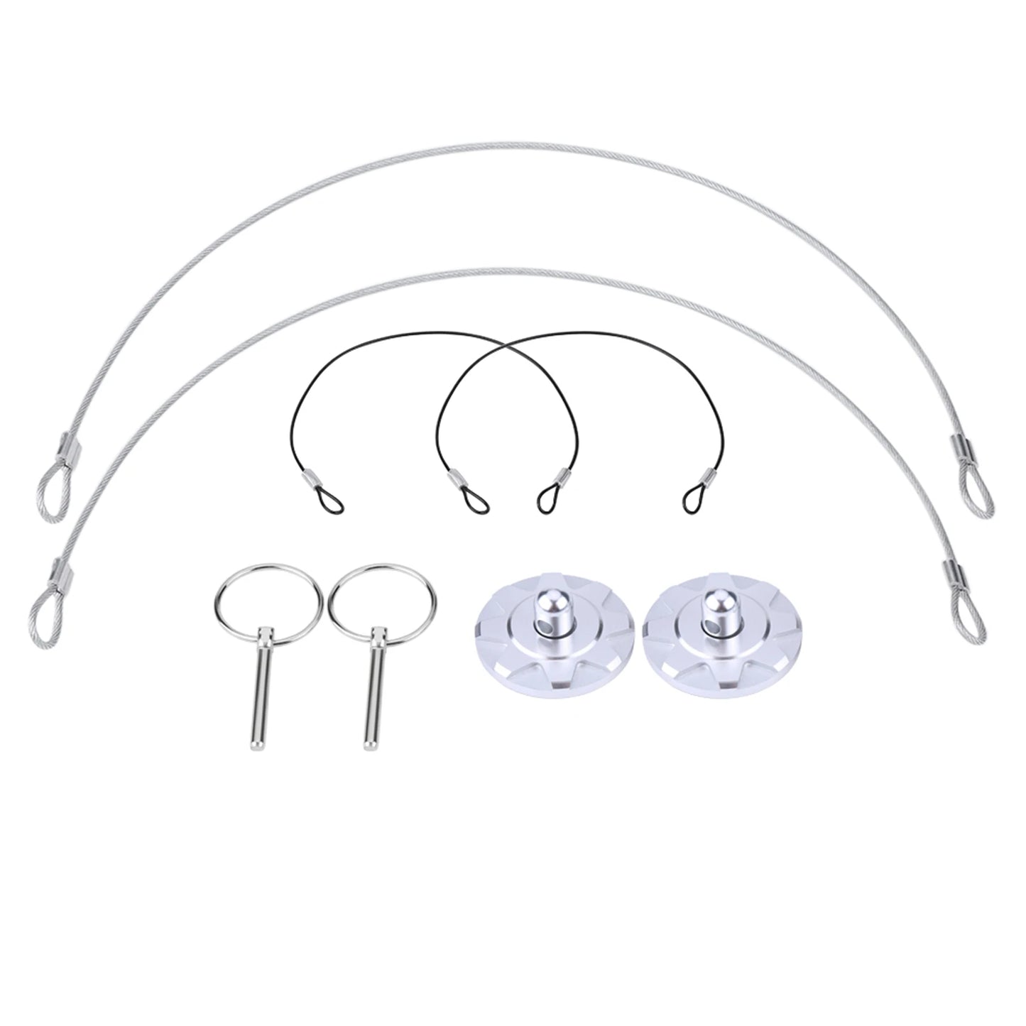 2pcs Universal CNC Billet Aluminum Racing Bonnet Hood Pin Latch Lock Appearance Kit