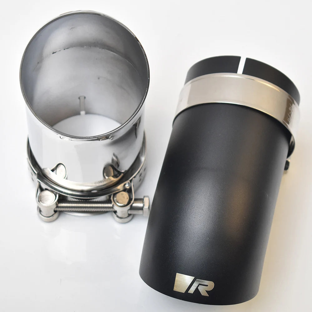 1 Piece Car Matt Black Exhaust 3 Inch Muffler End Tip Silver 45 Degree Bending for 76MM Pipe