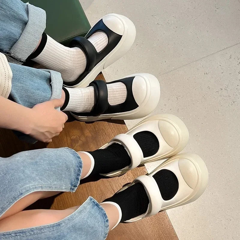 Women Slippers Leisure Versatile Two Wear Sweet Thick Sole Sandals Multi Color Ladies Fashion PVC External Wearing Sandals