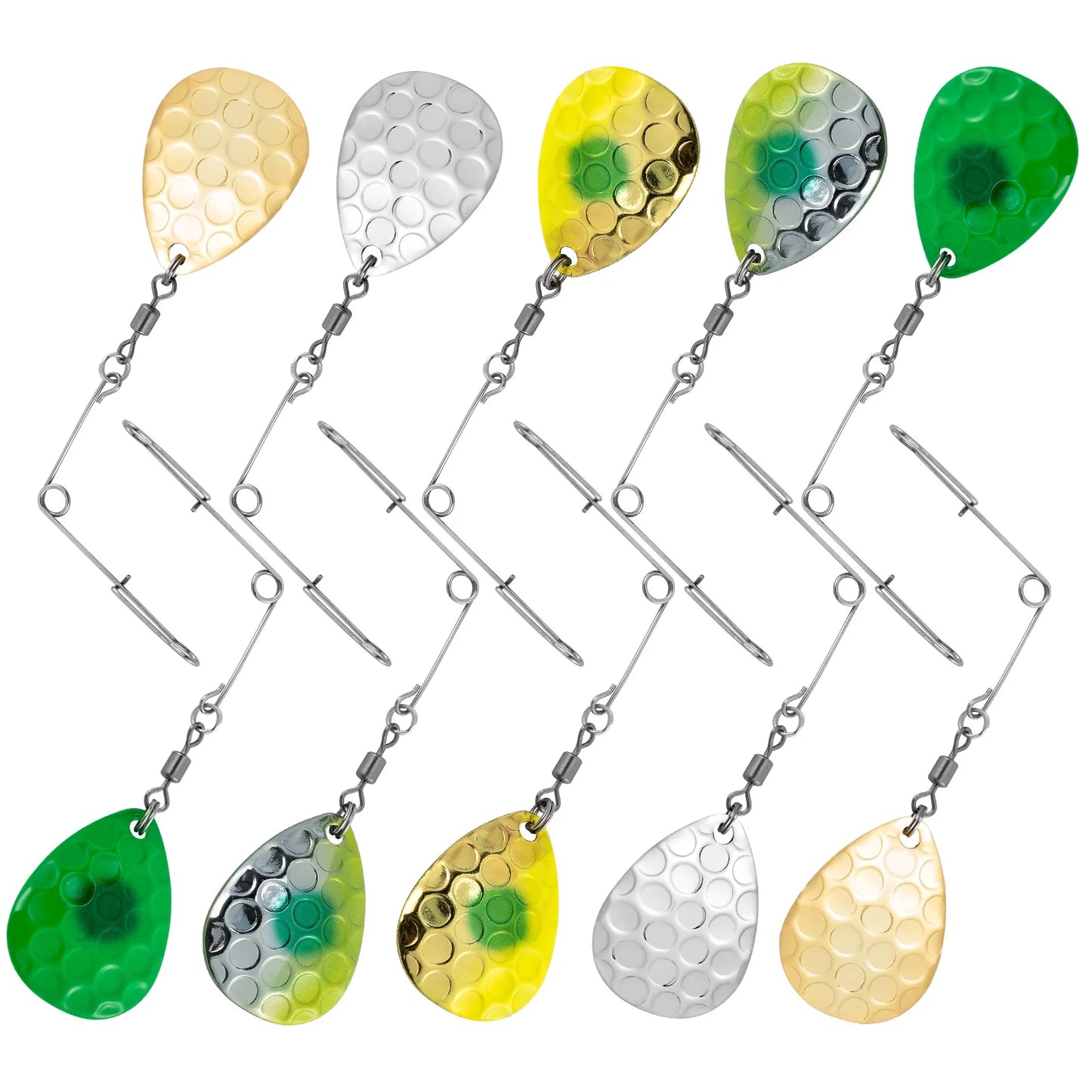 10pcs Colorado Blades with Wire Shaft #3 for Making Spinnerbait Walleye Rig Spinner Crawler Harness Trout Bass Freshwater