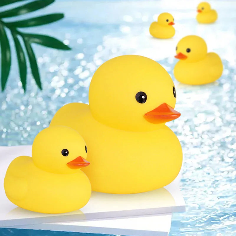 Cute Duck with Squeeze Sound Bath Toy Soft Rubber Float Ducks Play Bath Game Fun Gifts For Children Kids Baby