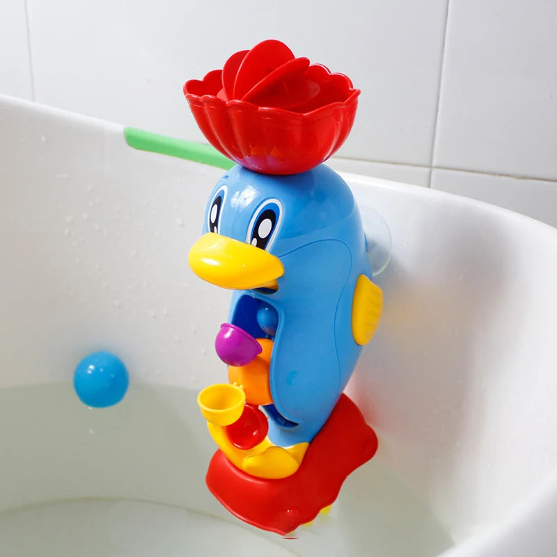 New Kids Shower Bath Toy Cute Yellow Duck Waterwheel Toys Baby Faucet Bathing Water Spray Tool Dabbling Toy Gifts Bath Toy