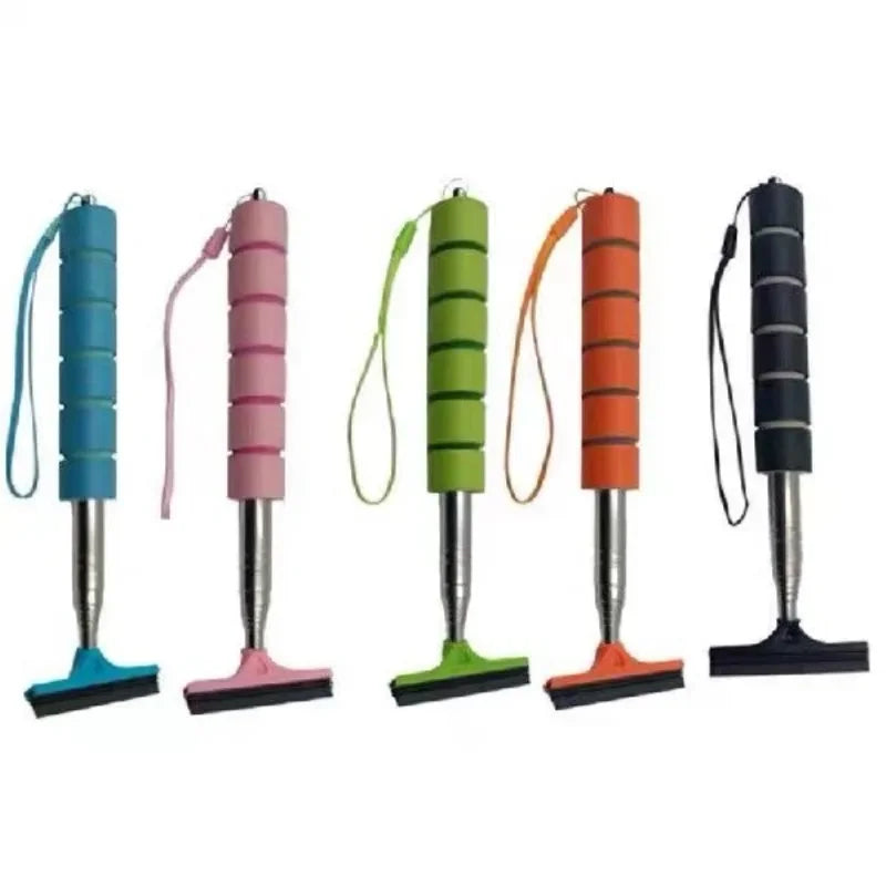 Car Rearview Mirror Wiper Cleaning Tool Auto Glass Mist Cleaner Scraper Accessories Handle Telescopic Window Cleaning Brush