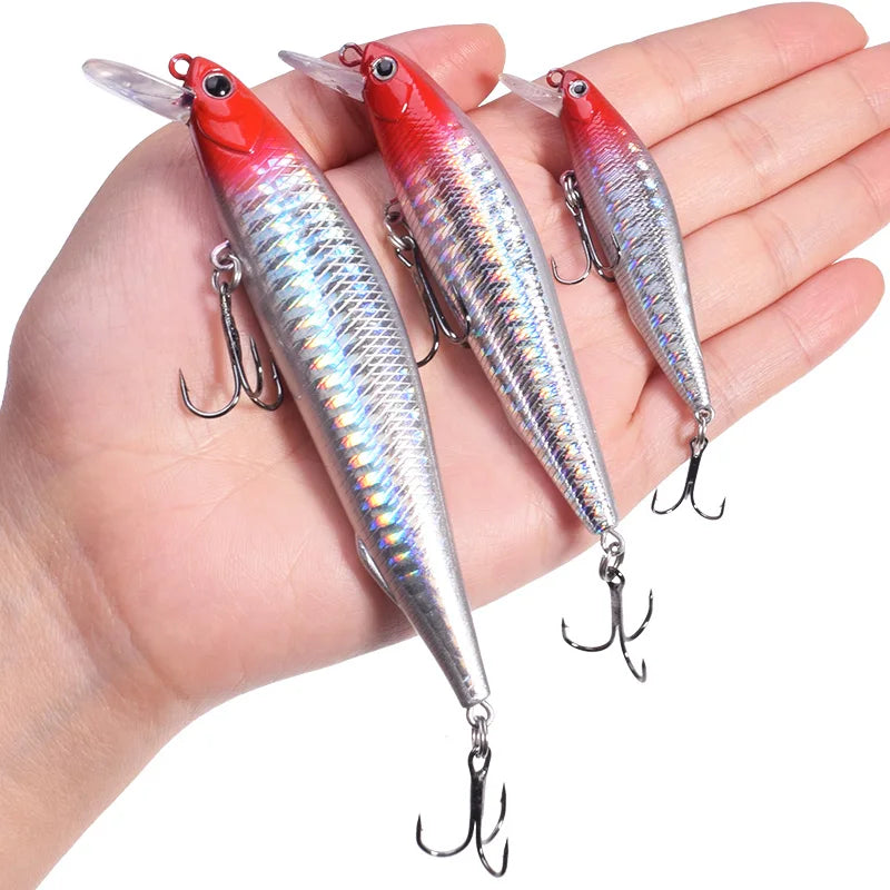 1PCS Fishing Lure Minnow Slowly Sinking Artificial Bait 3D Eyes Plastic Wobblers Tackle Pesca Far-Casting Magnet System Lures
