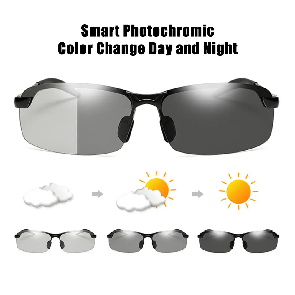Universal Polarized Photochromic Sunglasses Driving Chameleon Glasses Change Color Sun Glasses Day Night Vision Driver's Eyewear