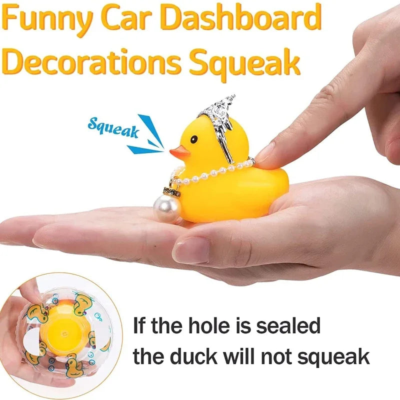 Mini Rubber Resin Duck  for Car Decoration Dashboard Car Decoration Funny Sunglasses for  House Interior and Office Decoration