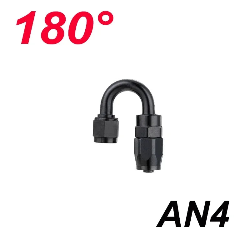 Universal AN4 AN6 AN8 AN10 AN12 Straight 45 90 120 180 Degree Car Oil Fuel CPE Swivel Hose End Fitting Oil Hose End Adaptor