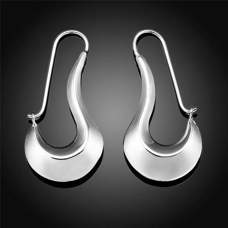 925 Sterling Silver Classic Shoe Drop Earrings Charm Women Jewelry Fashion Wedding Engagement Party Gift