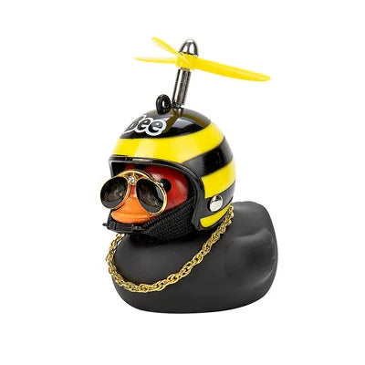 Car Cute Little Yellow Duck with Helmet Propeller Wind-breaking Duck Auto Internal Decoration Car Ornaments Accessories Kids Toy