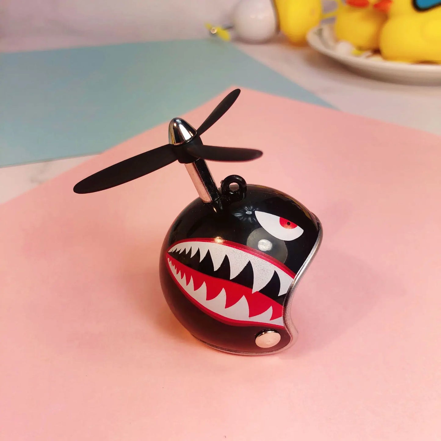 Yellow Black Rubber Duck Animal Pattern Helmet with Propeller for Car Bike Handle Bar Decoration Rubber Squeeky Duckling Duckies