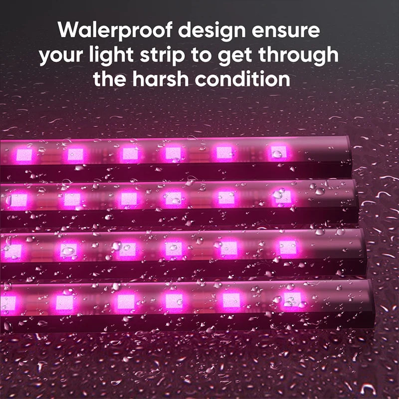 Car Interior Ambient Foot Light Neon LED Strip Light With Remote Music App Control Auto RGB LED Light Kit Accessories