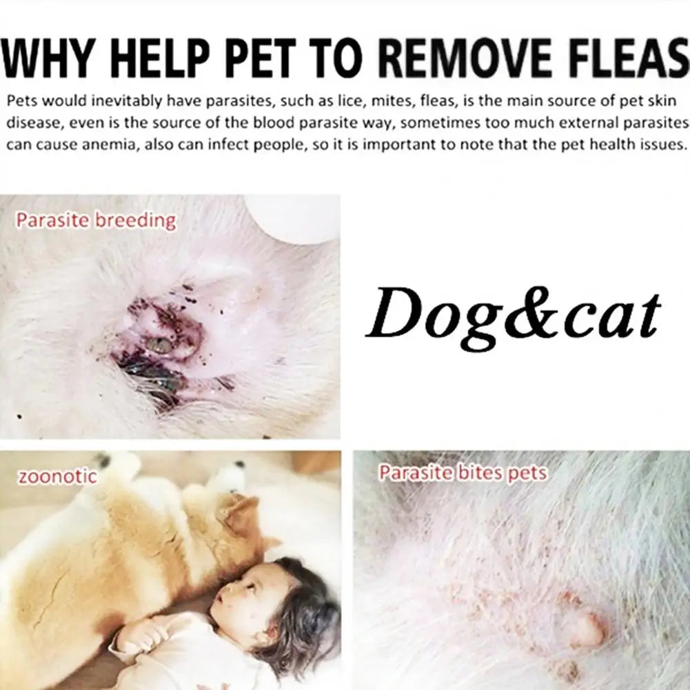 120ML Flea Spray Safe Ingredients Itch Relief Remove Ticks Fleas Universal Pet Dog Anti-flea Mites Ticks Drops Indoor