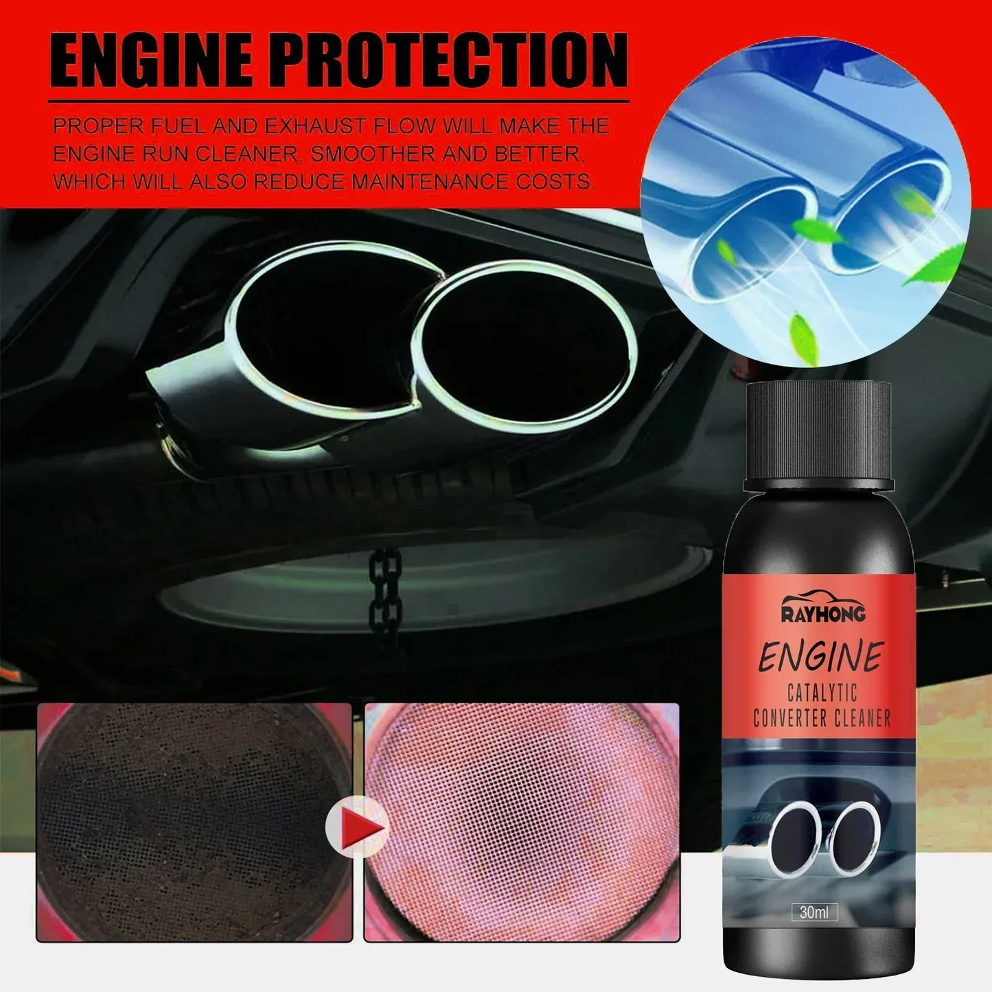 Car Engine Protection Catalytic Converter Cleaner Deep Cleaning Engine Carbon Deposit Reduce Fuel Consumption