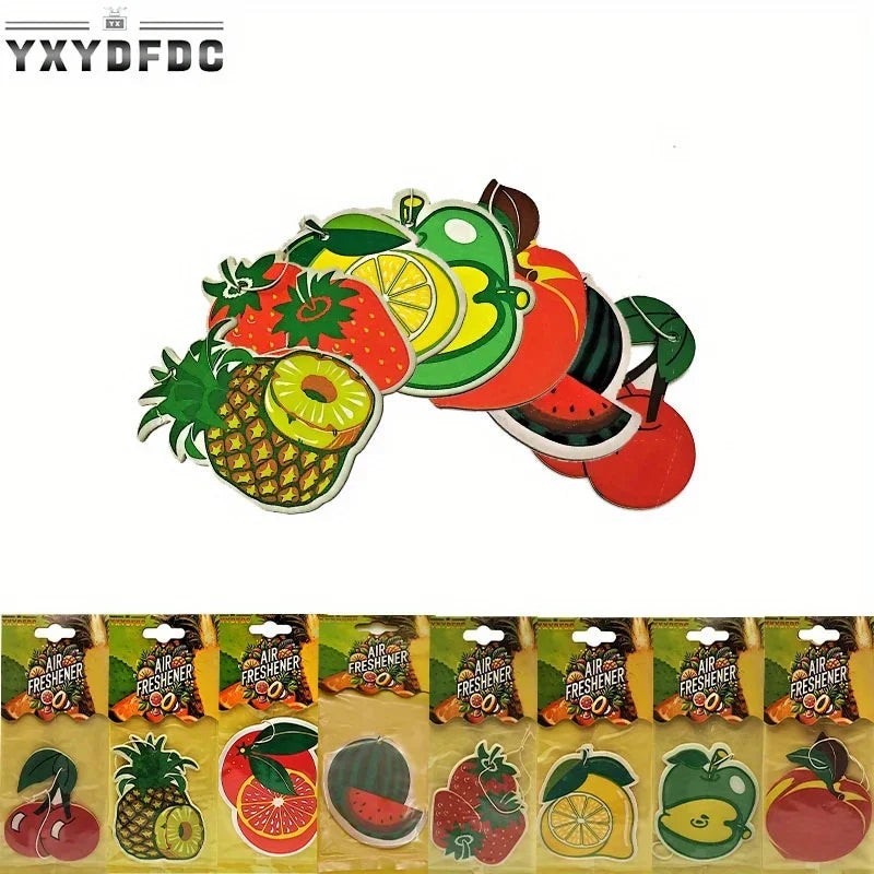 YXYDFDC Car Air Freshener Natural scented tea paper Auto Hanging Vanilla perfume fragrance Fruits car accessories interior