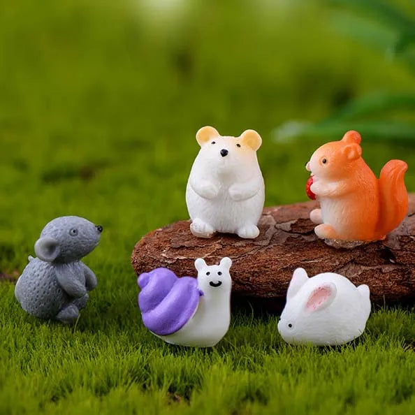 5pcs Miniature Animals Chick Sheep Turtle Puppy Fairy Garden Toy Aquarium Decoration Duck DIY Handicraft Accessories 1-3cm