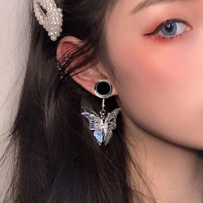 1Pc Beauty Butter Fly Wing Pendant Ear Tunnel Plugs and Gauges Flesh Piercing Expander Plug Earrings