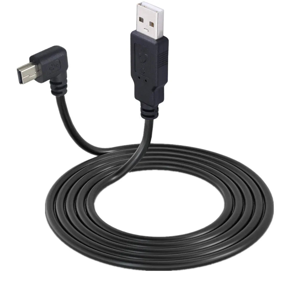 Mini USB B Type 5pin Male UP Down Left Right Angled 90 Degree to USB 2.0 Male Data Cable 0.25m 0.5m 1.5m 3m