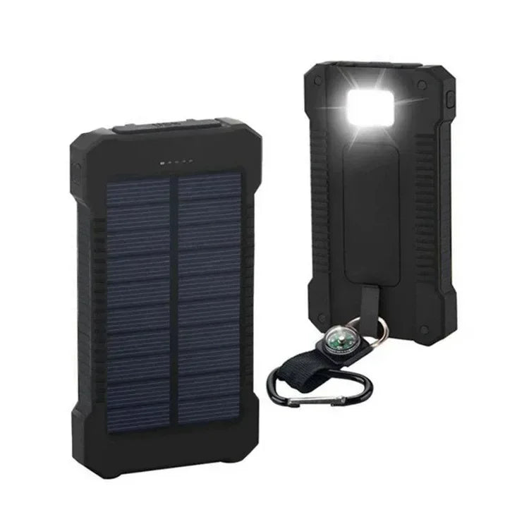 200000mAh Portable Solar Power Bank External Battery Fast Charging Waterproof Powerbank with SOS Flashlight Poverbank for Huawei