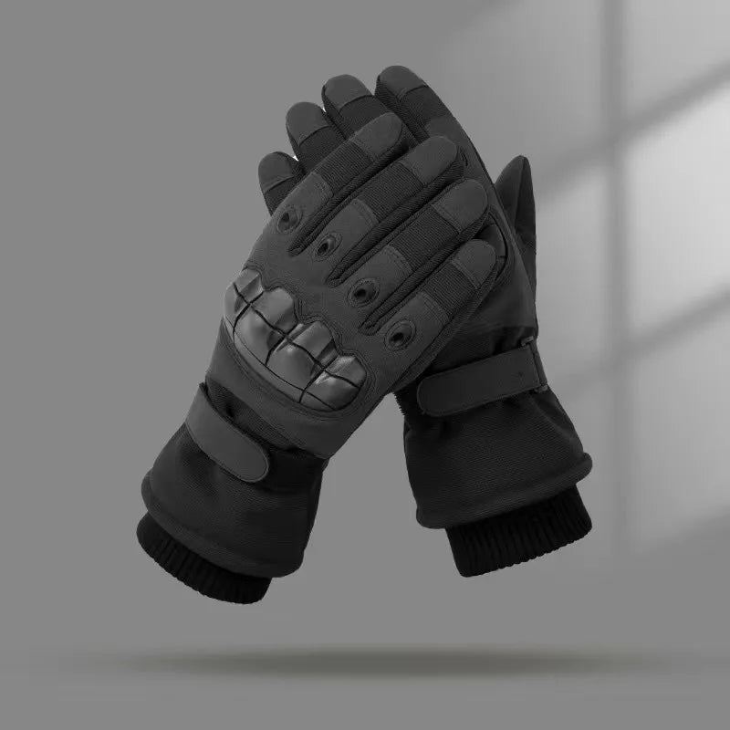Winter Gloves for Men Outdoor Motorcycle Riding Windproof Cold-proof Anti-slip Warm Touch Screen Fleece Thickened Skiing Gloves