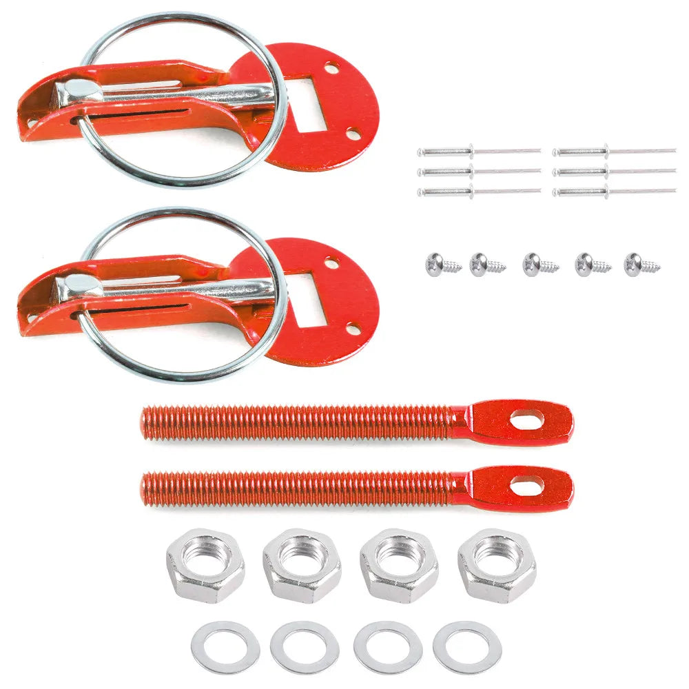 Universal Aluminum Alloy Mount Hood Pin Bonnet Lock Kit Car Tunning Lock Kit Down Hood Lock Latch Pins Vehicle Accessories