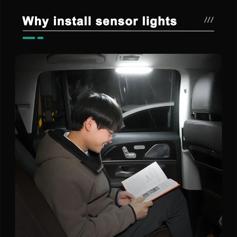 BLALION LED Car Sensor Light 10/20/30CM Automatic Induction Light USB Rechargeable Smart Lights Magnetic Maual/Sensing Mode Lamp