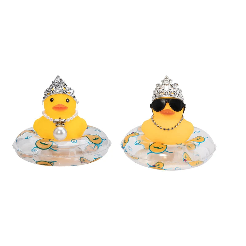 2 Set Car Duck Mini Car Dashboard Yellow Rubber Duckies Toy Jeep Duck Party Favor Car Decoration Table Ornament Car Accessory