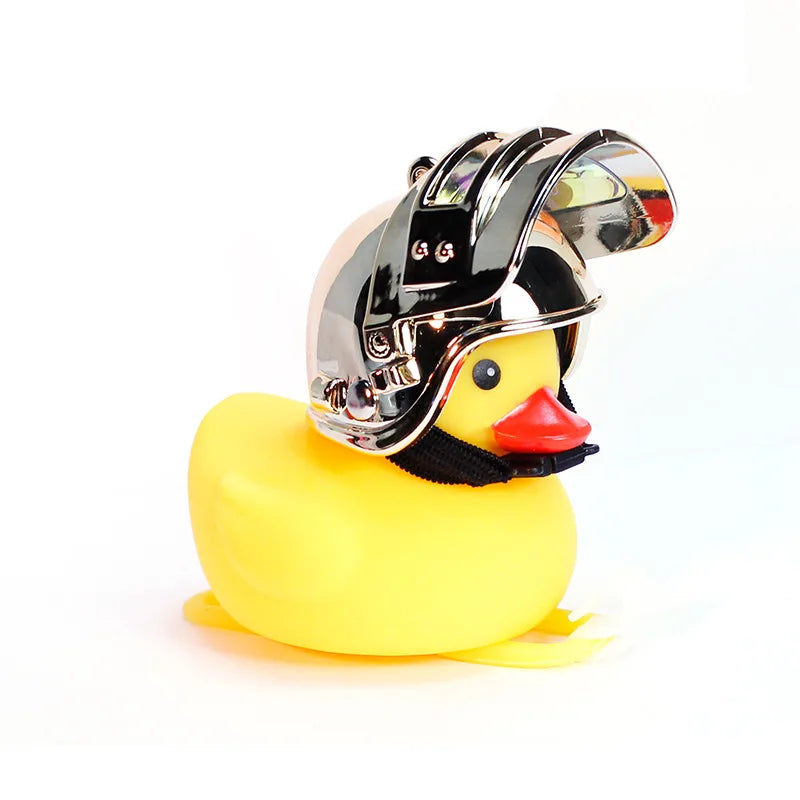 Car Interior Decoration Yellow Duck Accessories Three-level Helmet with Silver Propeller Duck Accessories Weapons Toy Gun AMW