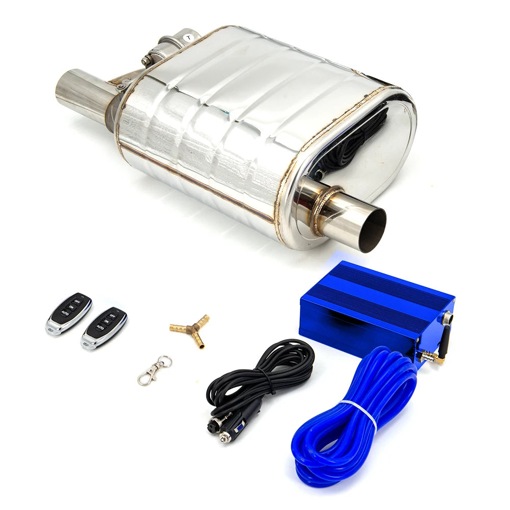 2"/2.5"/2.75"/3'' Inch Exhaust Muffler With Dump Vacuum Valve Stainless Steel Exhaust Cutout Remote Control Set Pump Controller