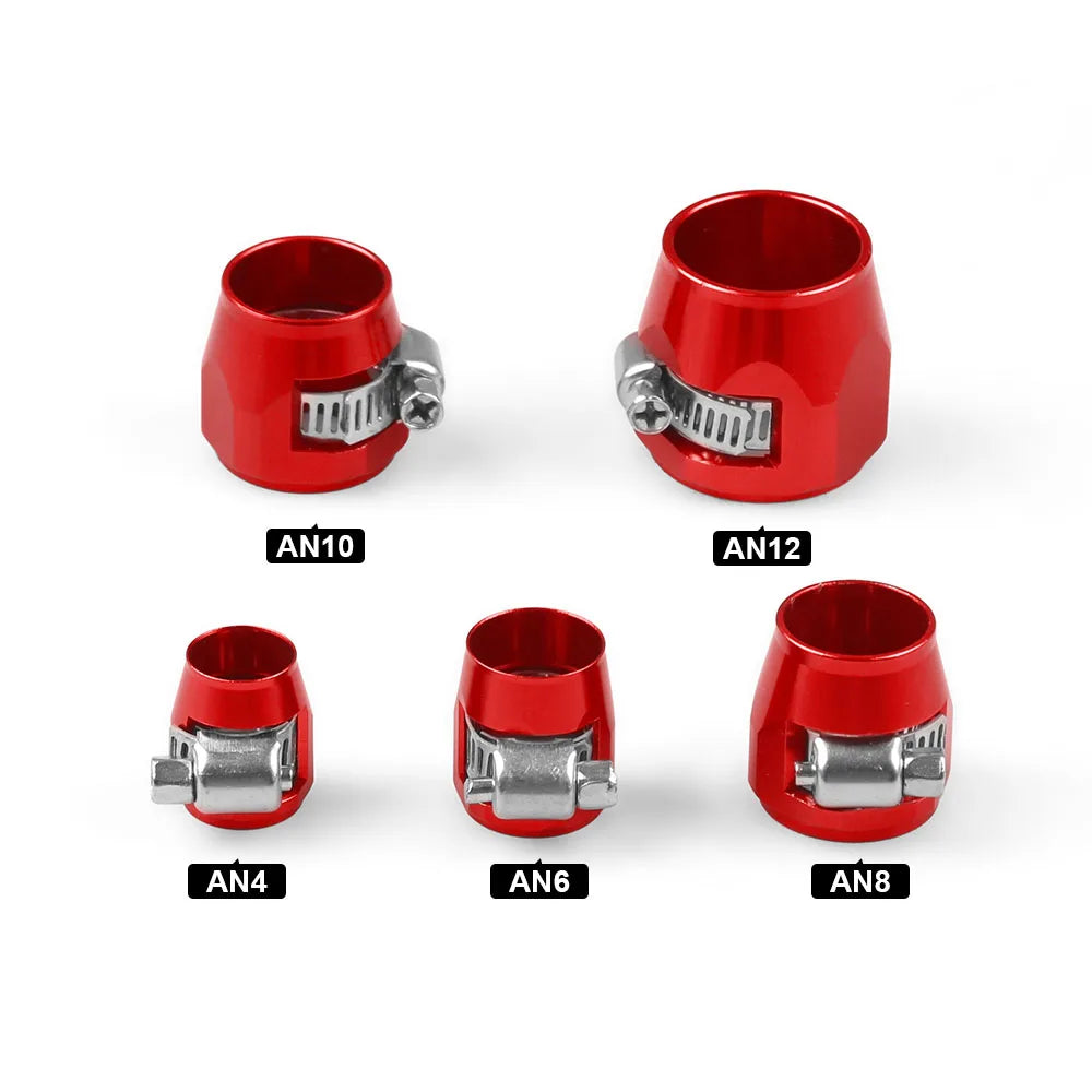 2PCS/LOT Hose Clamp AN4 AN6 AN8 AN10 AN12 Fuel Pipe Clip Oil Water Tube Hose Fittings Finisher Clamps Hex Finishers