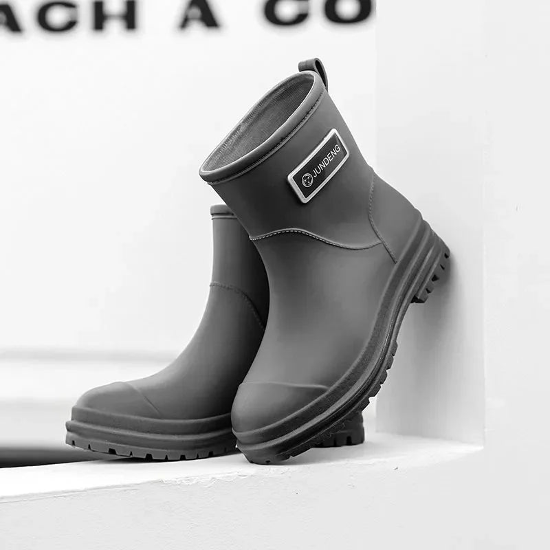 Fashionable Rain Boots for Women Thick Soles Versatile Korean Version Non-slip Wear-resistant, Casual Adult Outdoor Rubber Shoes