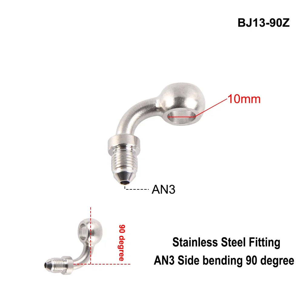 1PC Stainless Steel AN3 to AN -3 Straight Brake Swivel Hose Ends Car Fitting