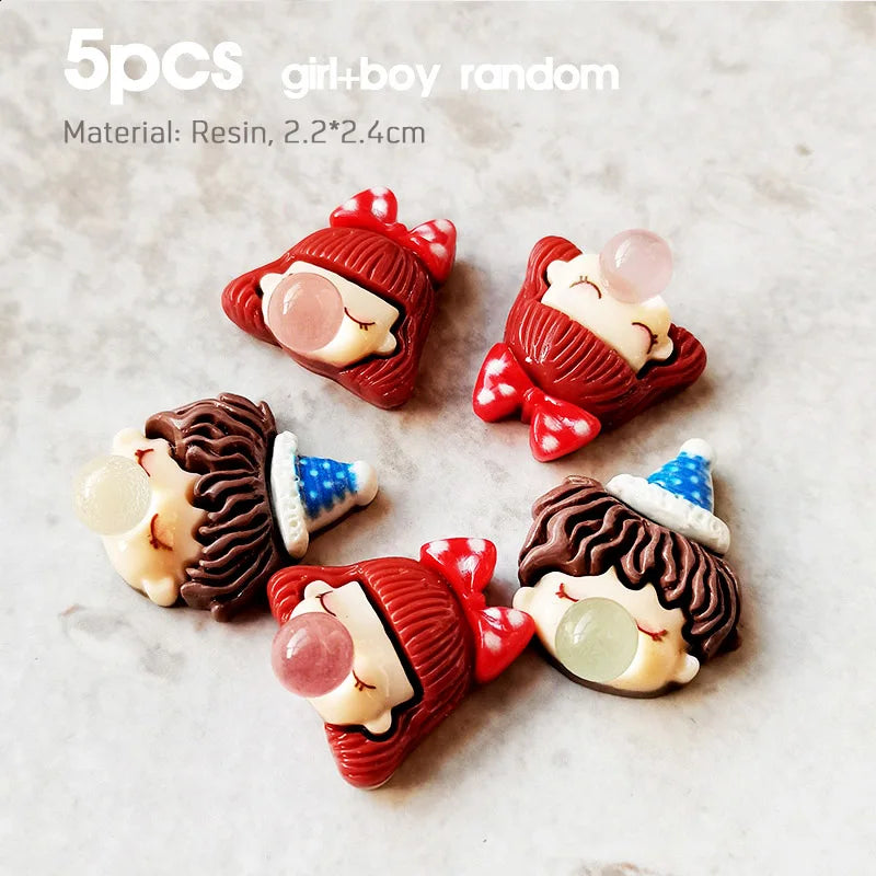 5pcs Miniature Animals Chick Sheep Turtle Puppy Fairy Garden Toy Aquarium Decoration Duck DIY Handicraft Accessories 1-3cm
