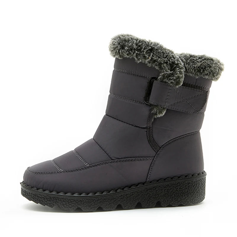 2023 Waterproof Snow Boots for Women Winter Shoes Faux Fur Plush Ankle Boots Woman Plus Size Non-Slip Warm Cotton Botas Mujer