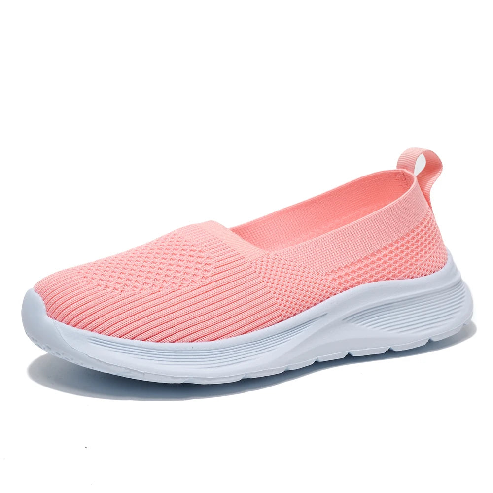 Women Sneakers Lightweight Summer Shoes For Women Casual Flats Shoes Plus Size Women Loafers Anti Slip Tennis Shoes Slio On