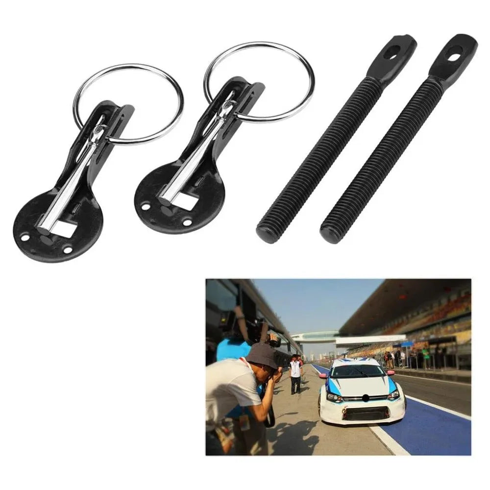 Universal Aluminum Alloy Mount Hood Pin Bonnet Lock Kit Car Tunning Lock Kit Down Hood Lock Latch Pins Vehicle Accessories