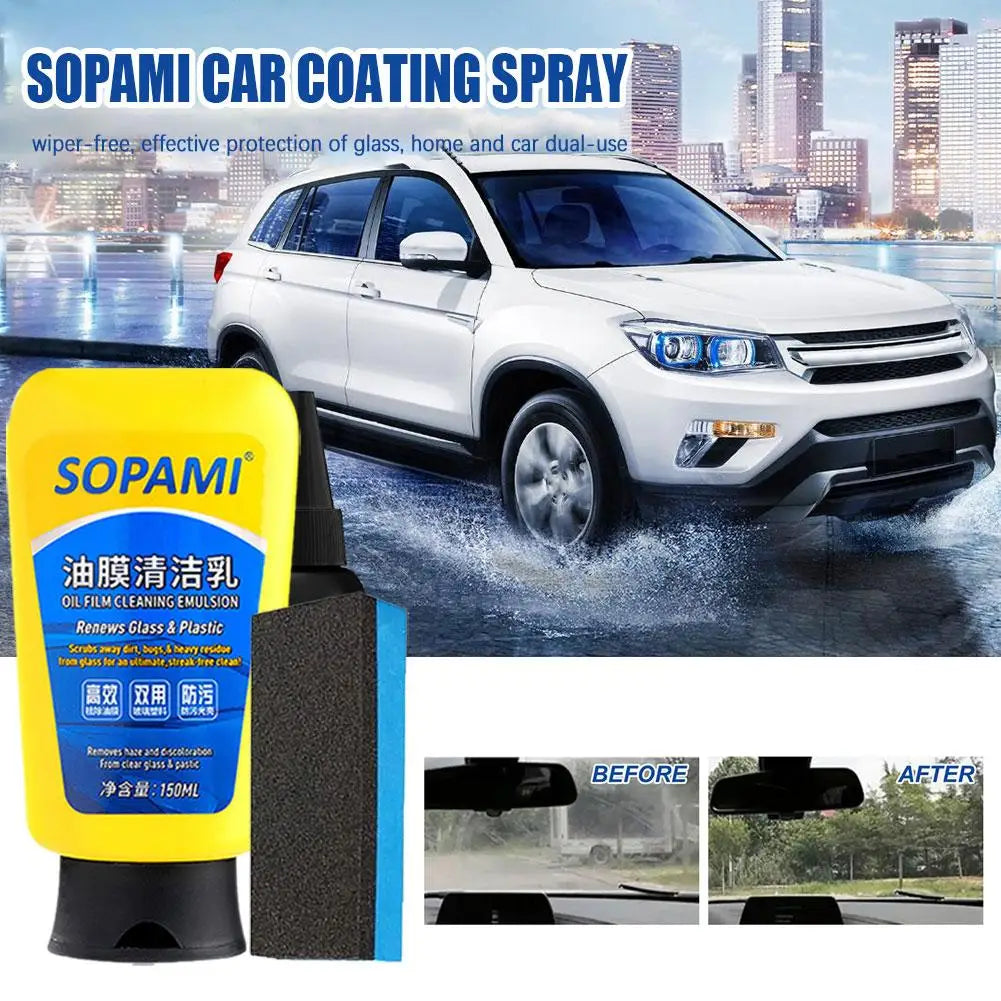 150ml Sopami Car Coating Spray, Sopami Oil Film Cleaning Emulsion Car Polish Car Polish Renovator Wash Waterless Protection Care
