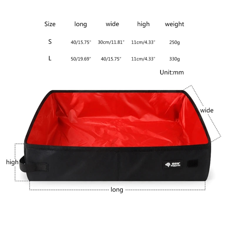 Cats Litter Box for Travel Portable Litter Pan Waterproof Lining for Cats