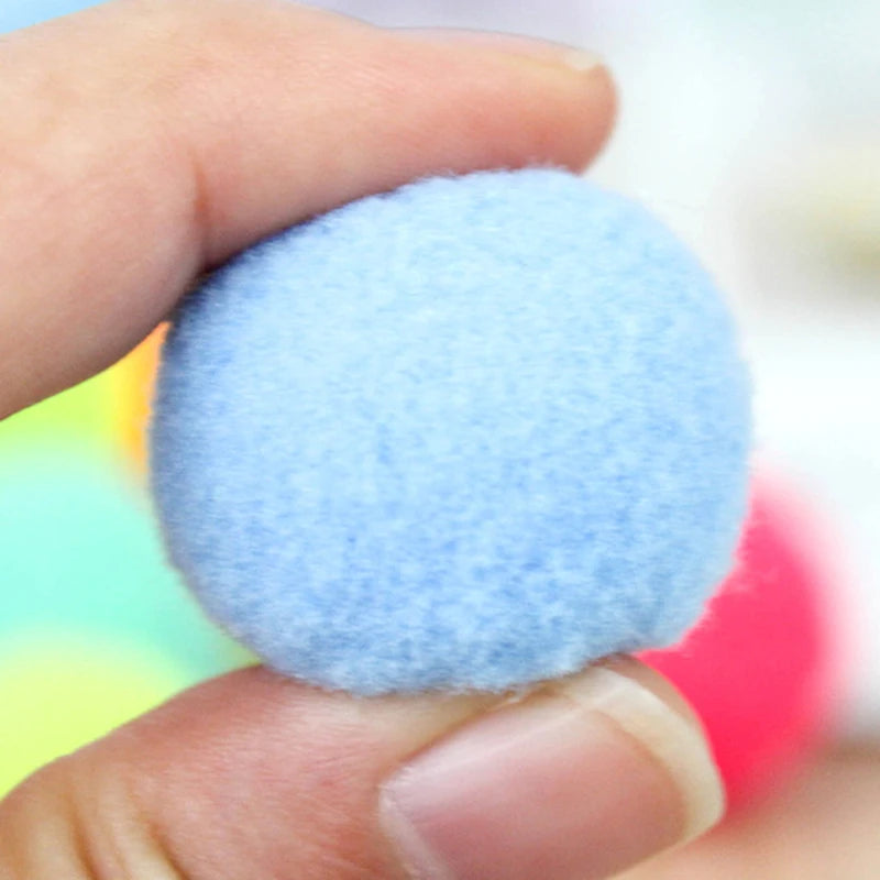 Cat Toy Stretch Plush Ball Interactive Launch Training Creative Colorful Kitten Mini Pom Poms Games Cat Chew Toy Pet Accessories