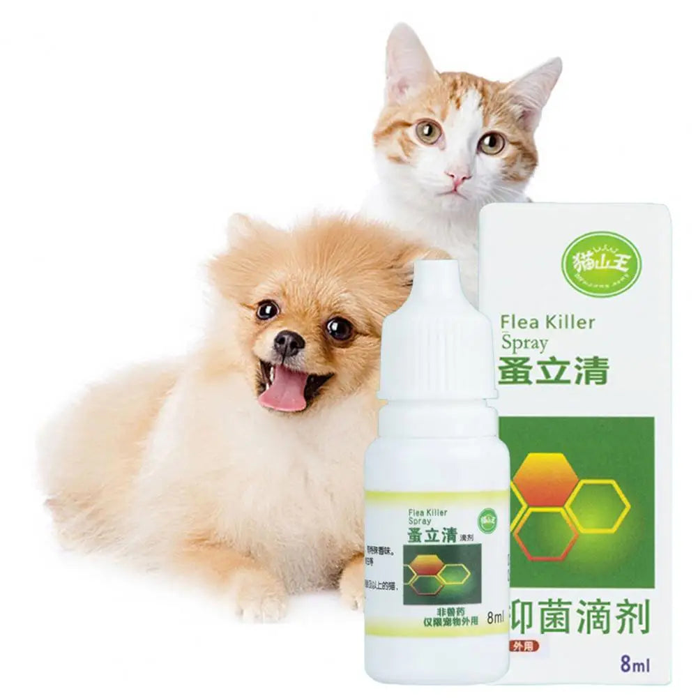 120ML Flea Spray Safe Ingredients Itch Relief Remove Ticks Fleas Universal Pet Dog Anti-flea Mites Ticks Drops Indoor