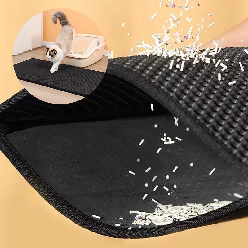 Cat Litter Mat Cat Accessories Double-layer Non-slip Big Pet Litter Box Filter MatWear Resistant Cat Litter Mat Free Shipping